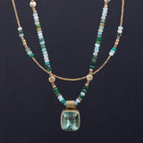 Giselle Peruvian Opals & Aventurine Double Strand Necklace