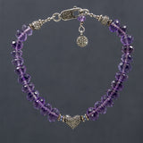 Riley Amethyst & Diamond Heart Bracelet