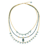 Kaila Tourmaline & Blue Topaz Three Strand Necklace