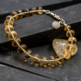 Goldie African Citrine & Pave Diamond Bracelet