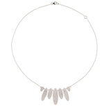 Elizabeth White Gold & Pave Diamond Petal Necklace