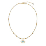 Kai Moonstone & Mother Of Pearl Evil Eye Necklace