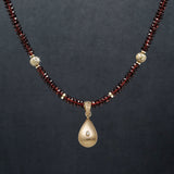 Scarlett Garnet & 14k Gold Satin Pendant Necklace