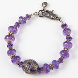 Cleo Amethyst & Sterling Silver Bead Bracelet