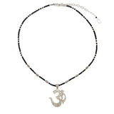 Shanti Spinel & Pave Diamond Om Necklace