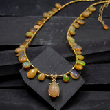 Madeline Ethiopian Opal Briolette & 14k Gold Necklace