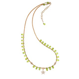 Isabella Peridot, 14k Gold & Pave Diamond Star Necklace