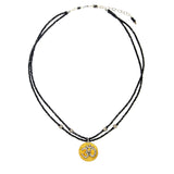 Deva Spinel & Pave Diamond Om Necklace