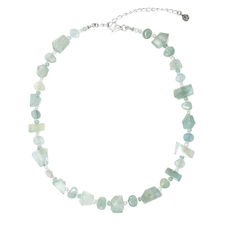 Dominica Aquamarine & Fresh Water Pearls Necklace