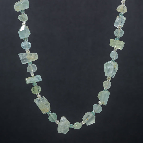 Dominica Aquamarine & Fresh Water Pearls Necklace