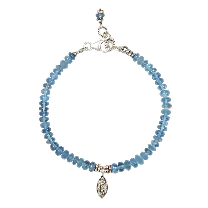 Lily Aquamarine & Diamond Charm Bracelet