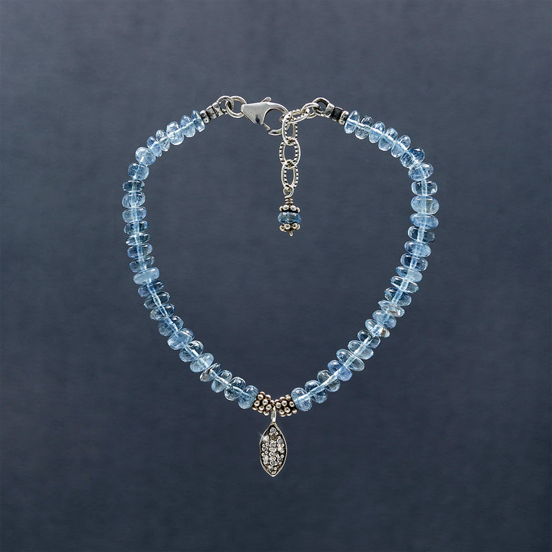 Lily Aquamarine & Diamond Charm Bracelet