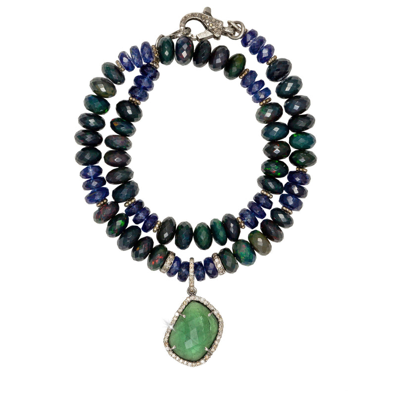 Lauren Green Tourmaline & Boulder Opal Choker & Bracelet