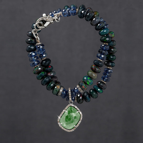 Lauren Green Tourmaline & Boulder Opal Choker & Bracelet