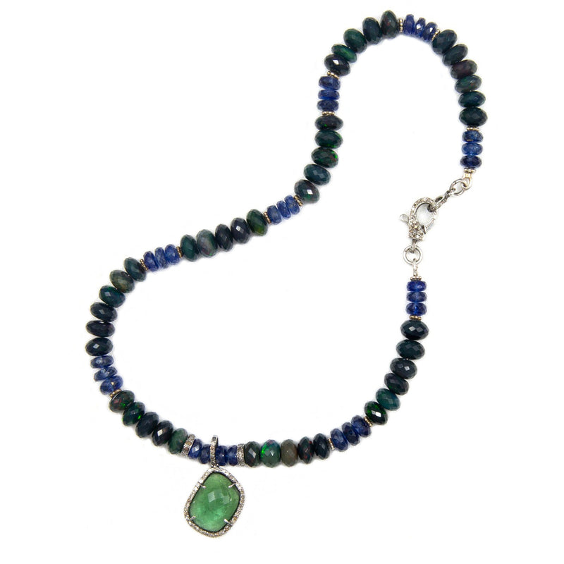 Lauren Green Tourmaline & Boulder Opal Choker & Bracelet