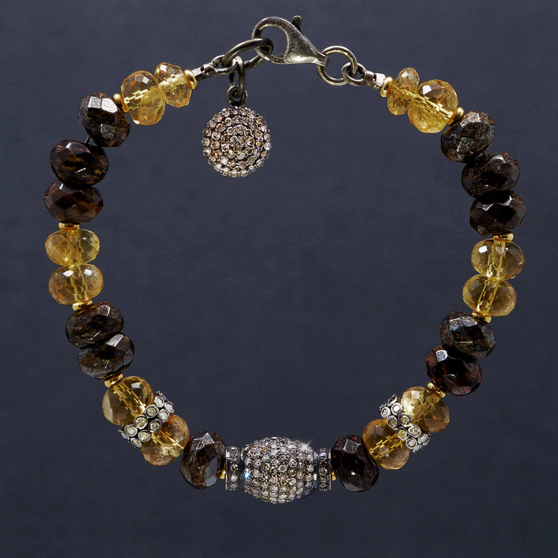 Tamar Bronzite, Citrine & Pave Diamond Bracelet