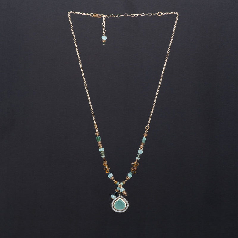 Johanna Chalcedony, Aquamarine, Tourmaline & Sapphire Necklace