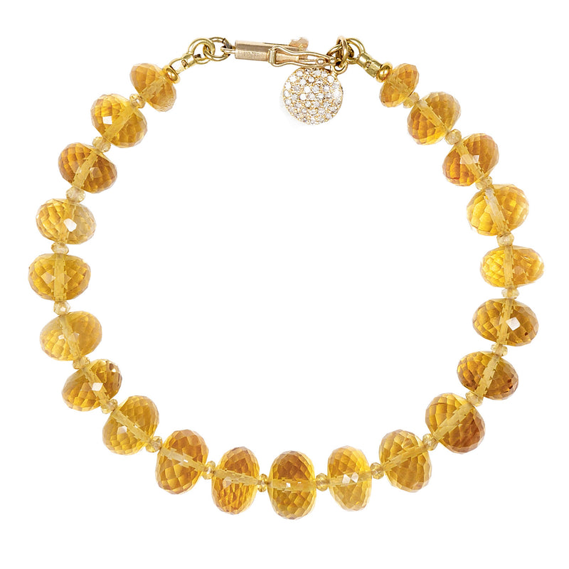 Goldie African Citrine & Pave Diamond Bracelet