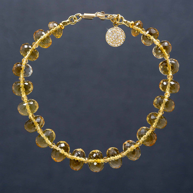 Goldie African Citrine & Pave Diamond Bracelet