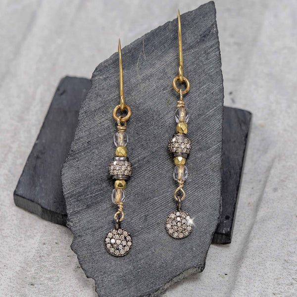 Alexia Diamond Disc & Vermeil Earrings