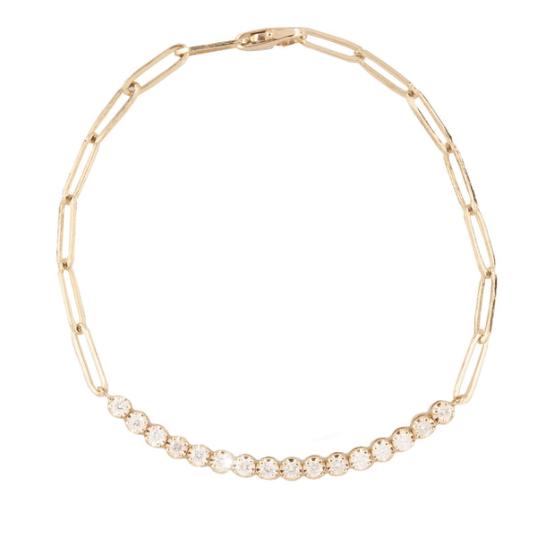 Chantelle 14k Gold & Diamond Paperclip Chain Bracelet