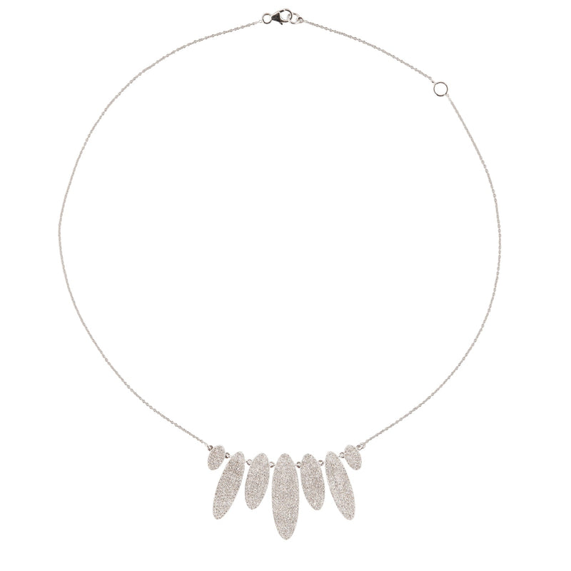 Elizabeth White Gold & Pave Diamond Petal Necklace