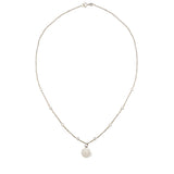 Leigh 14k White Gold & Pave Diamond Disc Necklace