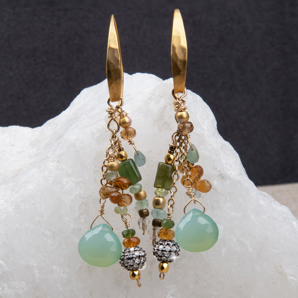 Adira Chalcedony & Citrine Earrings