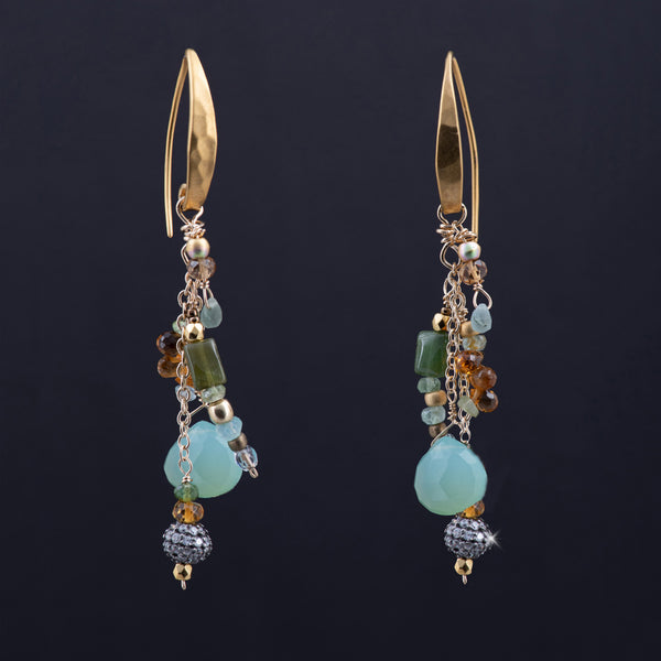 Adira Chalcedony & Citrine Earrings