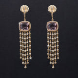 Camella Pink Morganite & 14k Gold Diamond Earrings