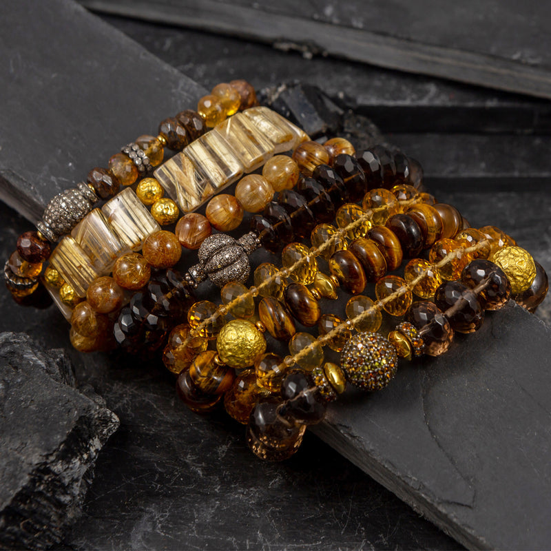 Goldie African Citrine & Pave Diamond Bracelet