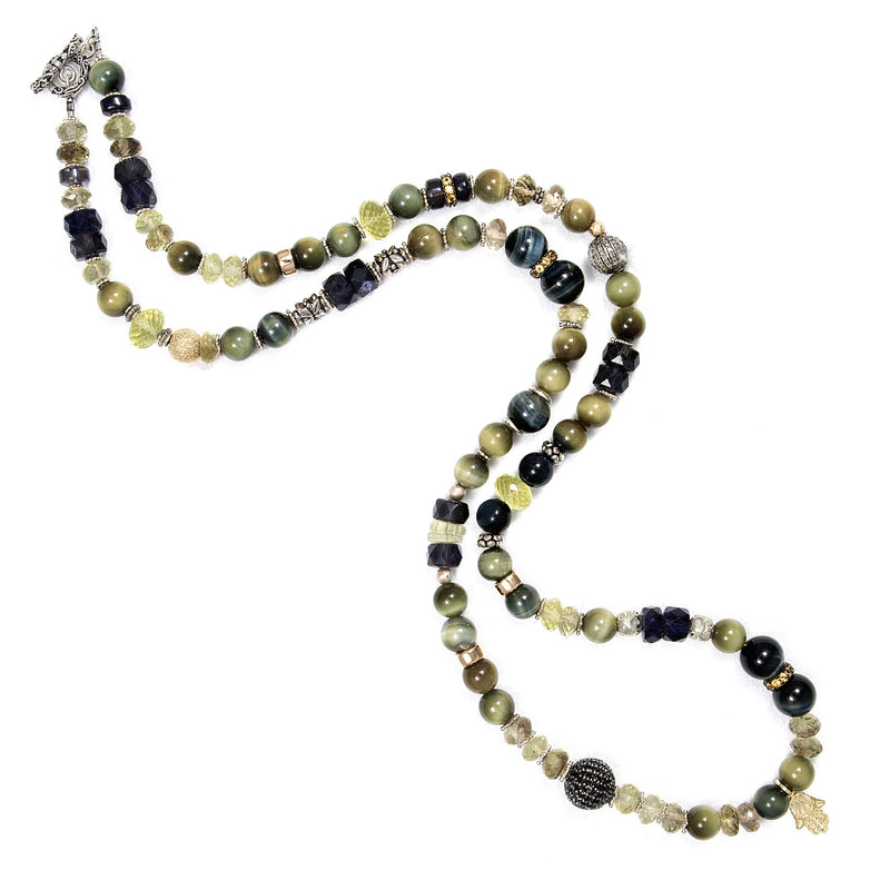 Cambria Multicolored Tigers Eye & Lemon Quartz Necklace / Bracelet