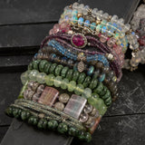 Andria Opal & Sterling Silver Pave Diamond Bracelets