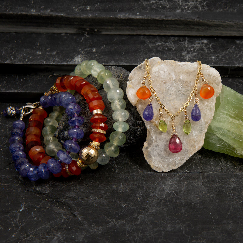 Adara Carnelian & 14K Gold Diamond Butterfly Bracelet