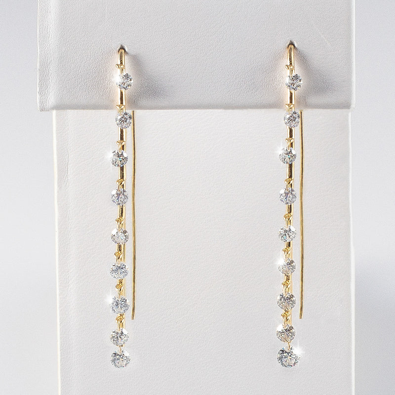 Jasmine Dangling Diamond & 14k Gold Earrings