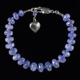 Imani Tanzanite & Engraved Silver Heart Bracelet