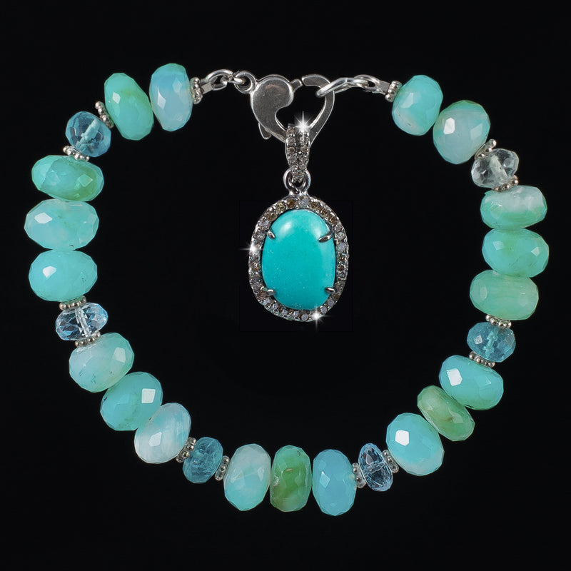 Mira Peruvian Opal, Blue Topaz & Turquoise Charm