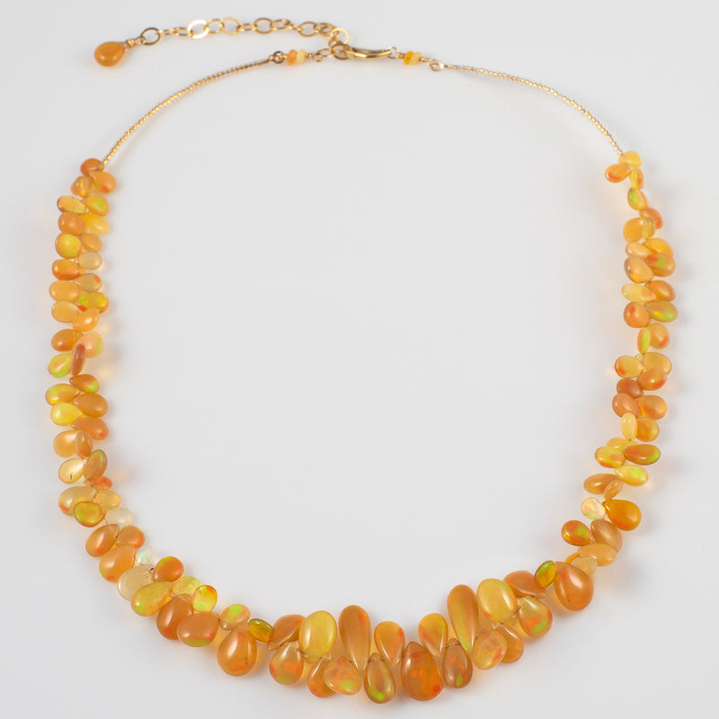 Mariah Ethiopian Opal Briolette & 24K Gold Necklace