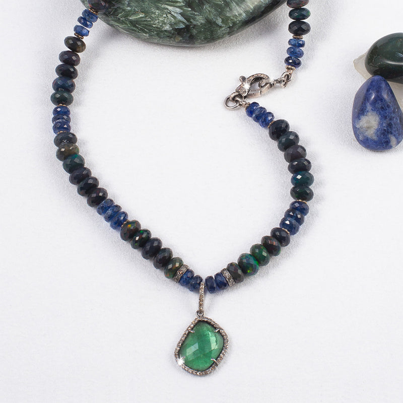 Lauren Green Tourmaline & Boulder Opal Choker & Bracelet