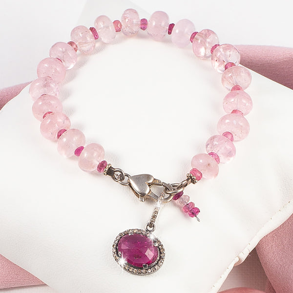Chelsea Morganite & Pink Tourmaline Charm Bracelet