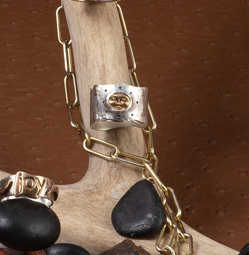 Luna Sterling Silver and Bronze Ring