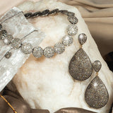 Celine Sterling Silver & Pave Diamond Disc Necklace