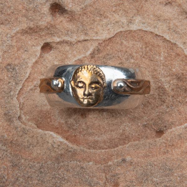 Priya Sterling Silver & Bronze Buddha Ring