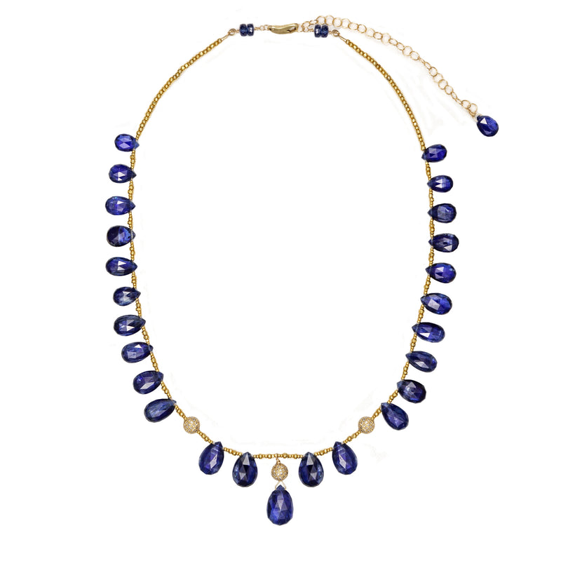 Erika Faceted Deep Blue Kyanite & 14k Gold Necklace