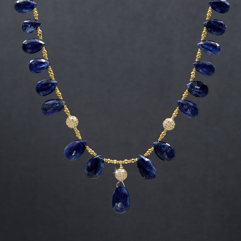 Erika Faceted Deep Blue Kyanite & 14k Gold Necklace