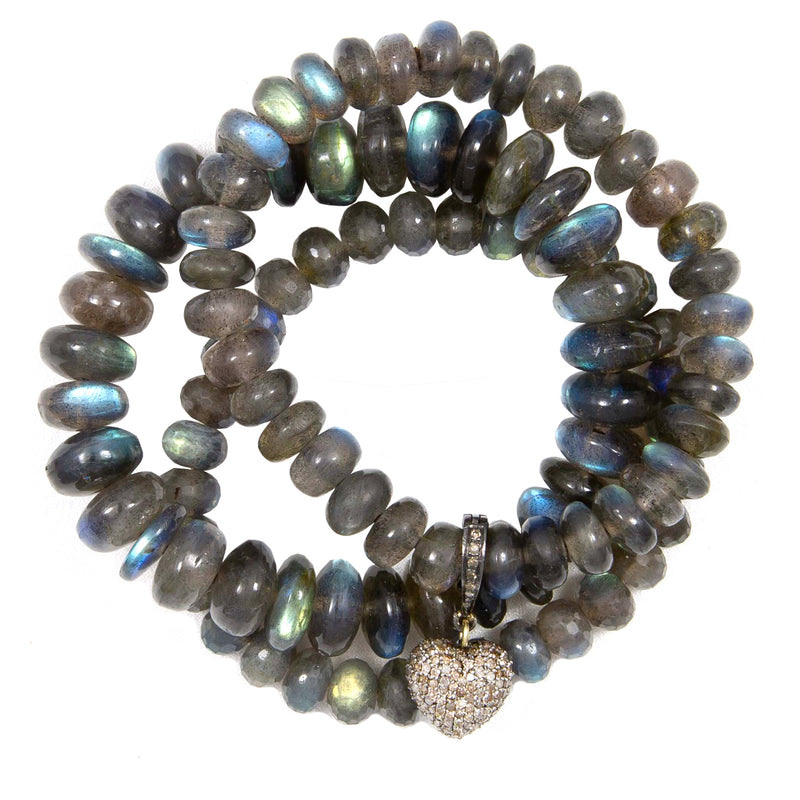 Nahla Labradorite & Pave Diamond Charm Bracelets