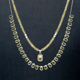 Catherine Lemon Quartz & 14k Gold Diamond Double Strand Necklace