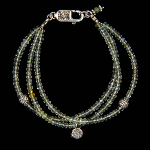 Talia Moss Green Aquamarine & Diamond Bracelet