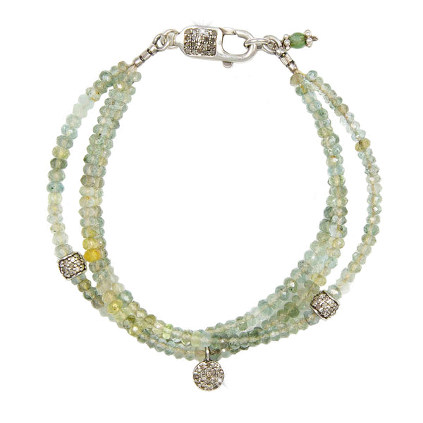 Talia Moss Green Aquamarine & Diamond Bracelet