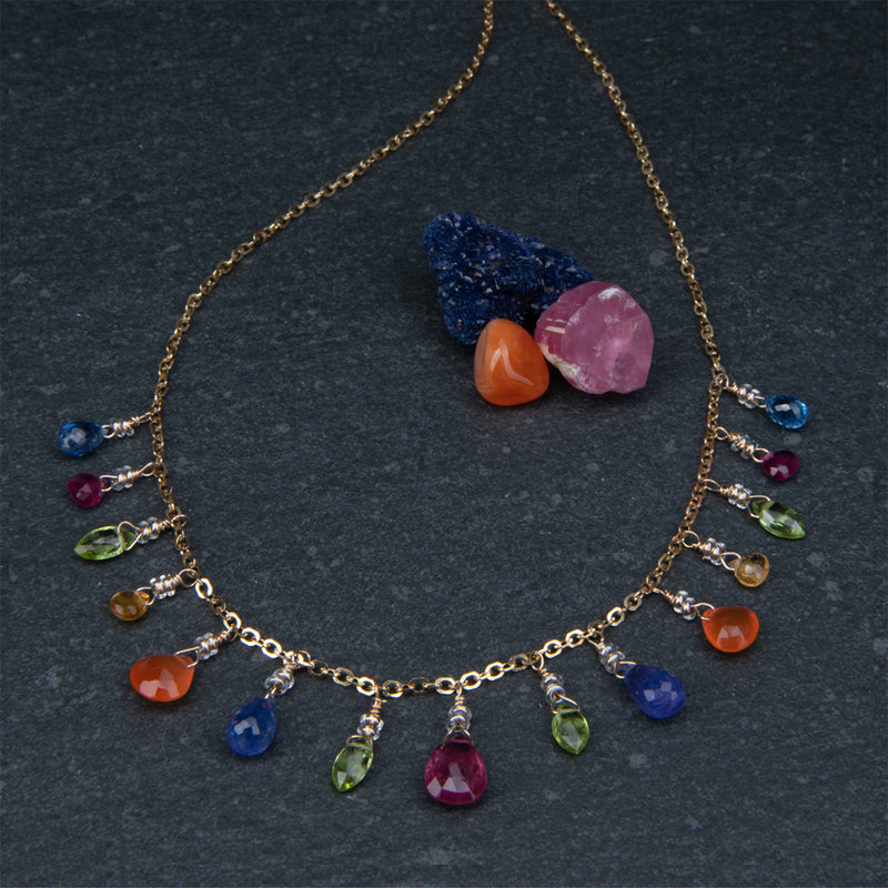 Jewel Multi Stone Briolette Necklace